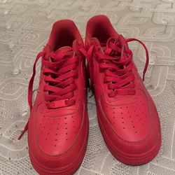 Nike Men Red Air Forces 1 Size 9.5