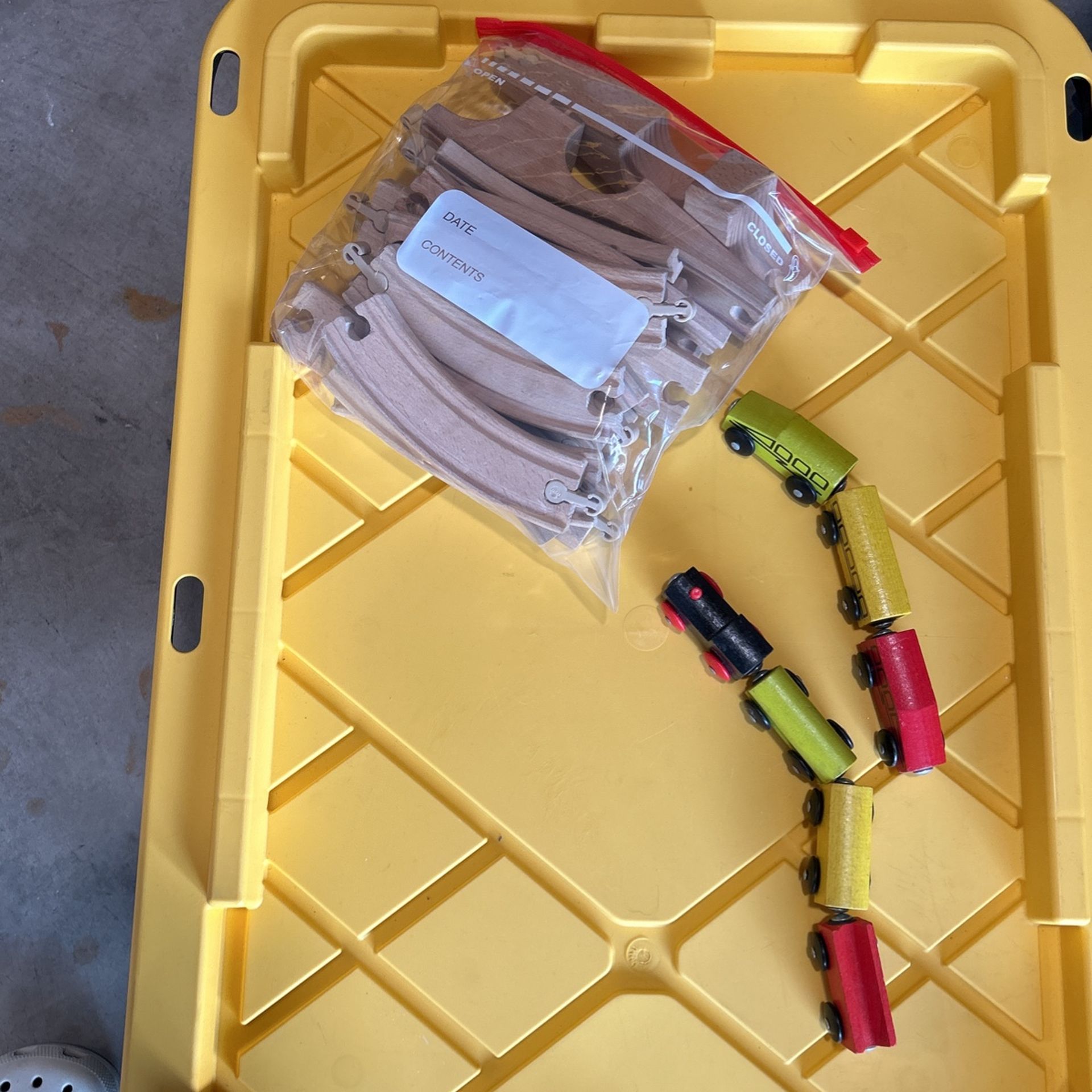 Wood Track And Wooden Train Set