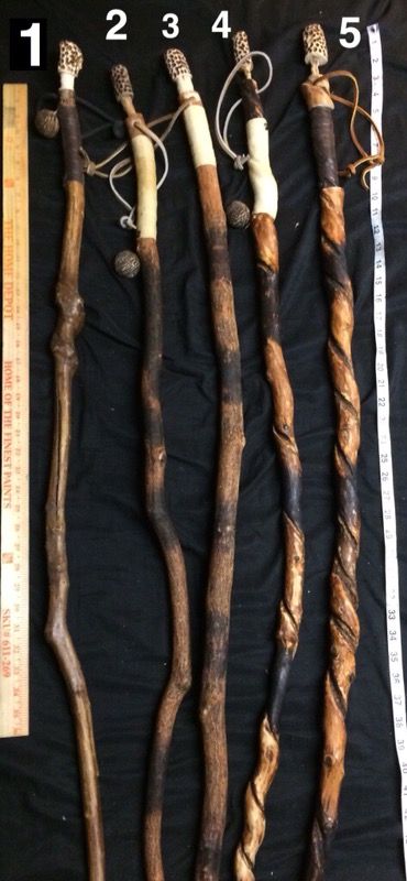 Burnt n’ Twisted Morel Mushroom/Sassafras Walking Sticks