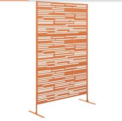 Outsunny Steel Outdoor Privacy Screen, 78in. H x 48 in. W Decorative Privacy Fence Screen