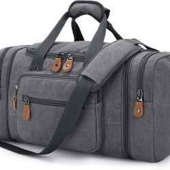 Canvas Duffle Bag for Travel, Expandable 40-50L Carry On Approved