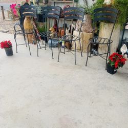 4 Metal Chairs  Heavy 