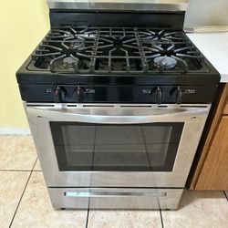 Stainless Steel With Black Stove 