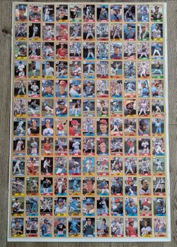 1987 Topps uncut sheet with many stars and HOF
