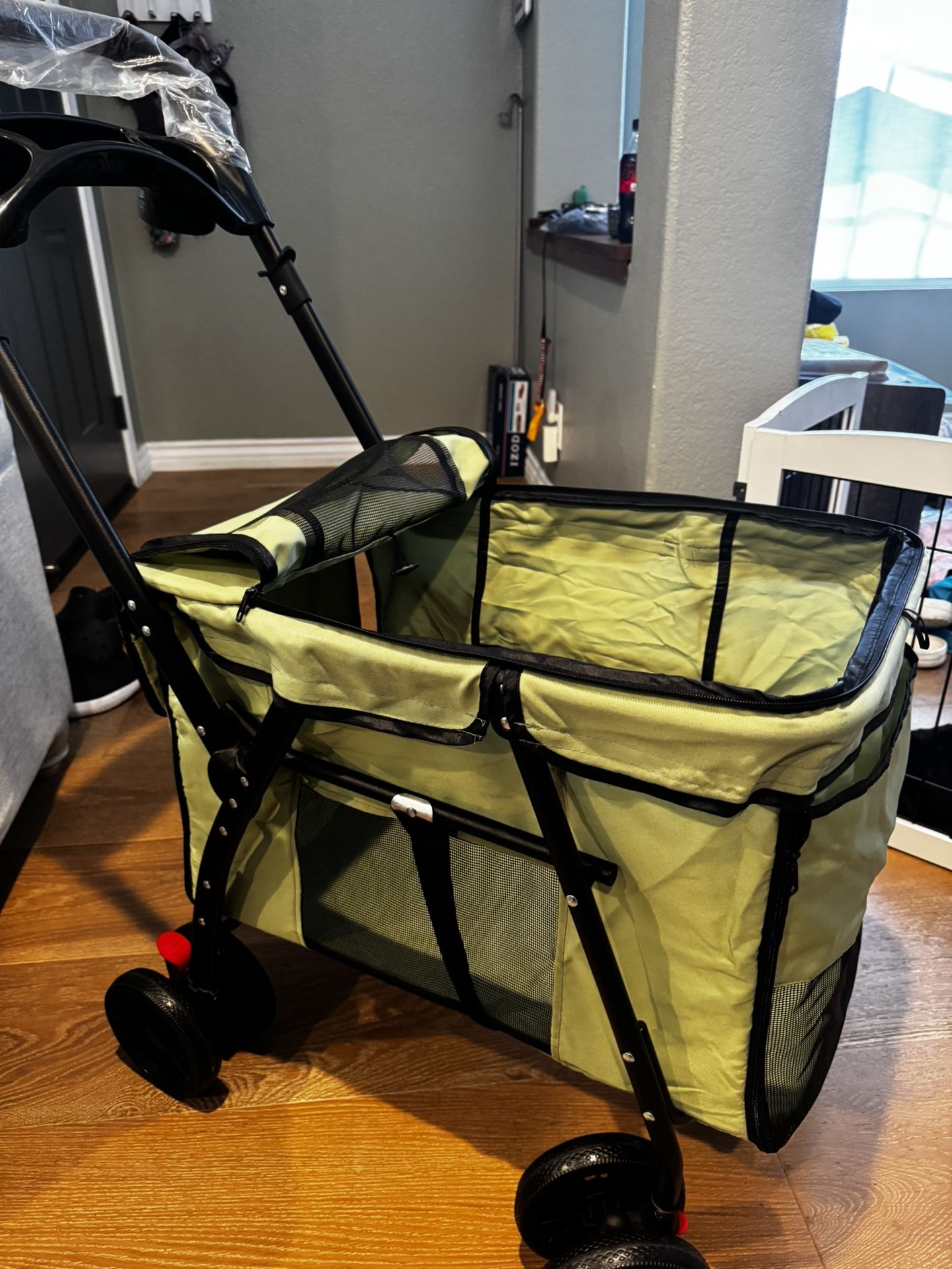 Pet Stroller~ Fits 2 Pets. Green Color - Cat or Dog Brand New