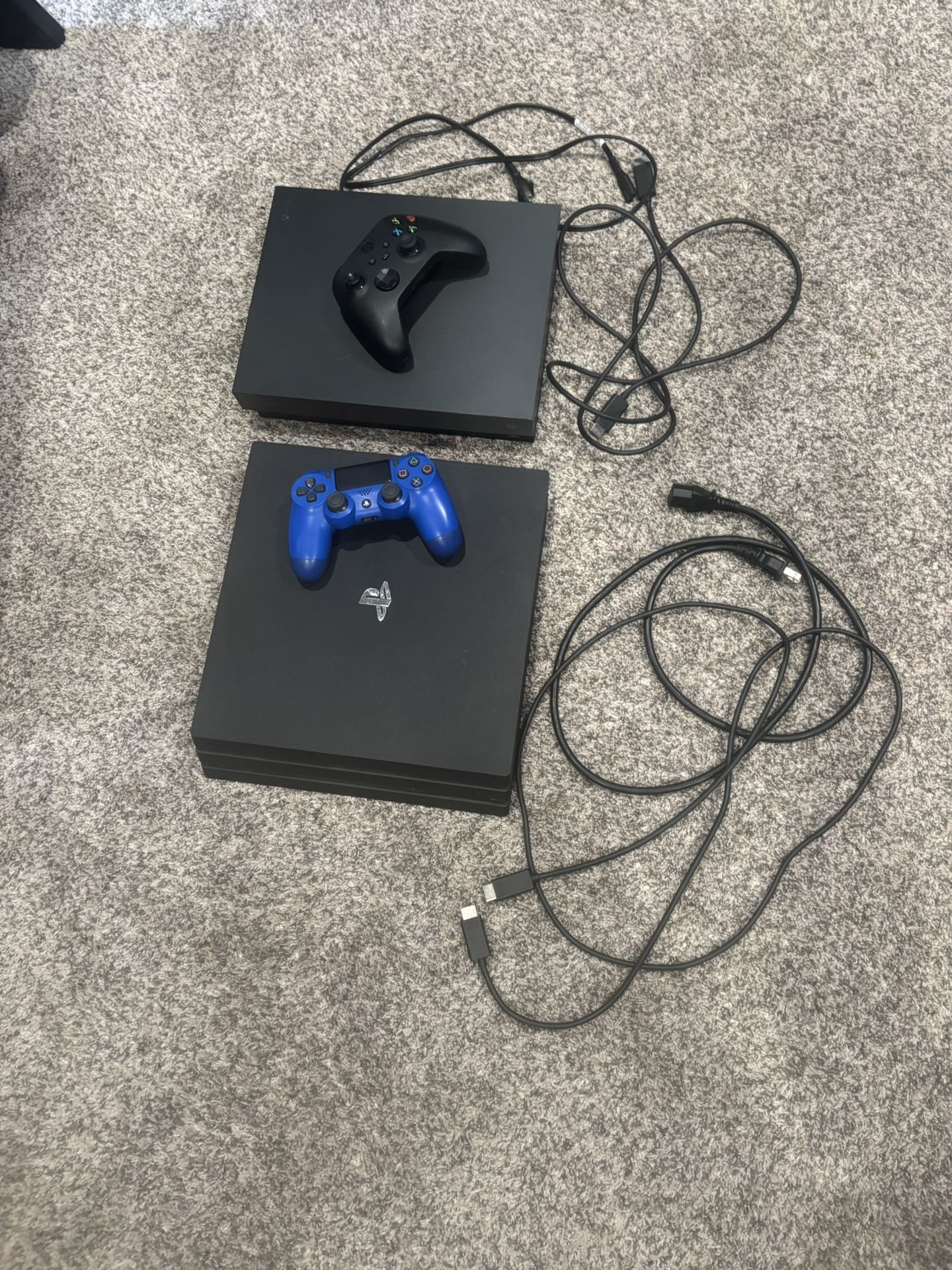 Xbox One X With Controller And PS4 Pro With Controller Everything In Photo For 200