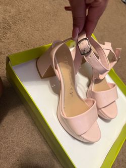 Copper Key Blush Pink Block Heel Sandals – Size 7 – Brand New