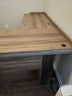 Wood Desk and Shelf