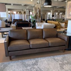 Top Grain Chocolate Leather Sofa