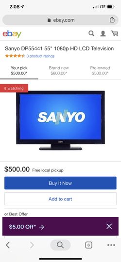 Preowned Sanyo 55 inch tv flatscreen