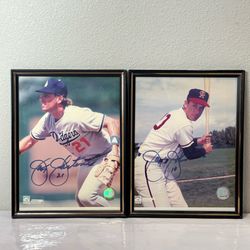 🟠 Jay Johnstone Signed Autographed 8x10 Photo Lot of 2 Dodgers & Angels MLB