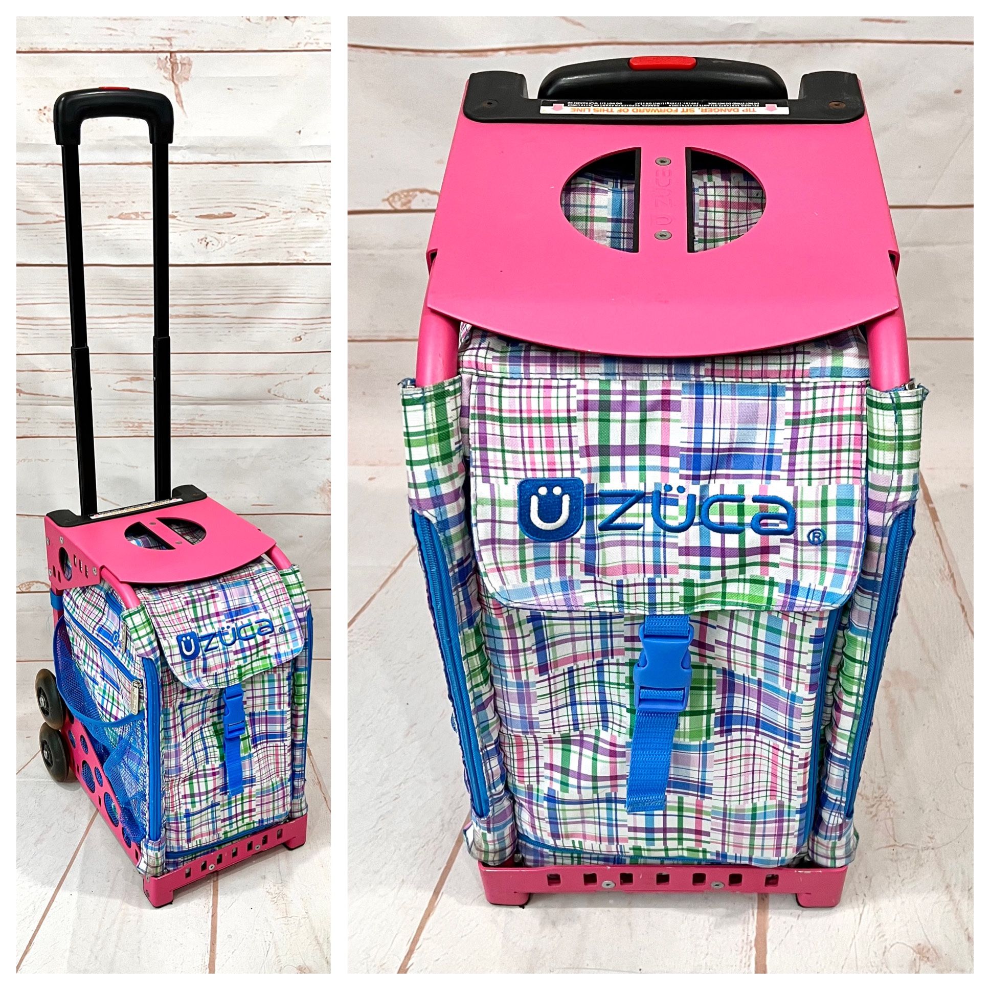 Zuca Pro Artist Plaid Patchwork Ice Skating Rolling Sports Travel Luggage Bag