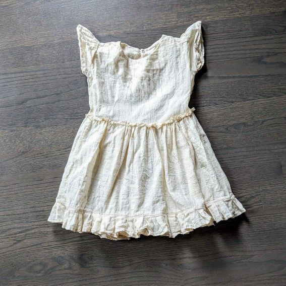 Handmade Girls Linen Fit n Flare Top, Estimated Size 5T