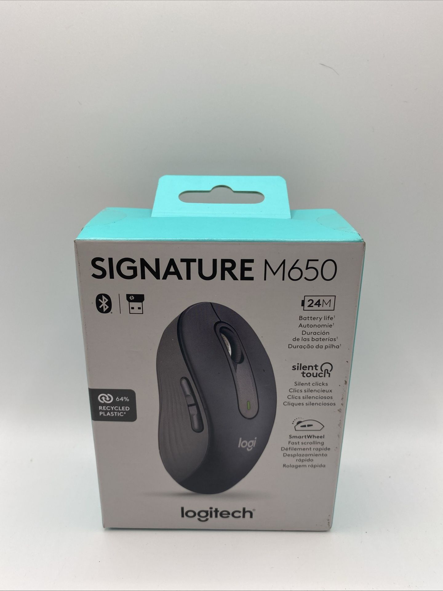 Logitech Signature M650 Wireless Scroll Mouse Silent Clicks Bluetooth Black