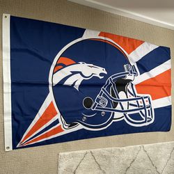 Denver Broncos Flag Helmet Design, 3’x5’