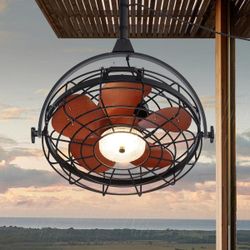 Waterproof Outdoor Ceiling Fan with Light 6-Speed 3 CCT LED Caged Smart Fan