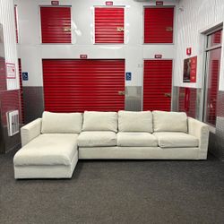 ( Free Delivery ) Ikea Finnala Large Cream White Sectional Couch with Storage