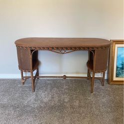Antique Heywood Wakefield Wicker Table 1940’s 