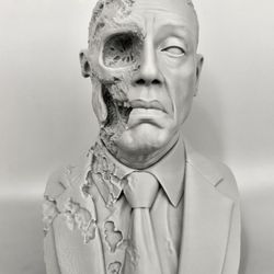Breaking Bad Gus Fring Burnt Face 3D Printed Bust Statue 6.5” Gray