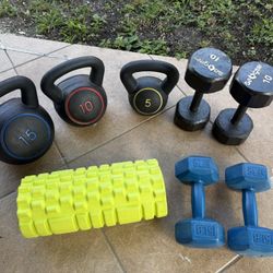 Kettlebell Set and Dumbbells 