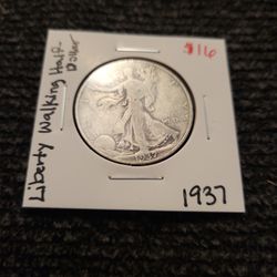1937  Liberty Walking Half-Dollar Silver 
