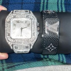 Iced Cartier Mossinite Watch