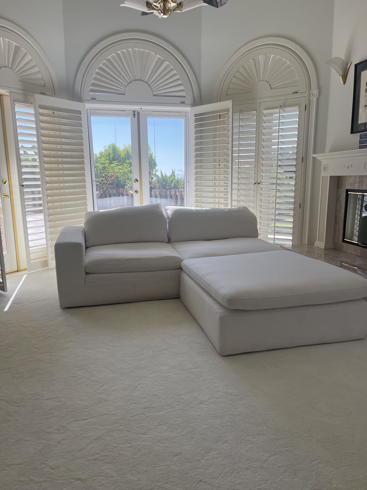 Restoration Hardware Cloud Modular Sofa (Right-Arm 2-Seater + Chaise + Ottoman) – Pre-Owned, Like New