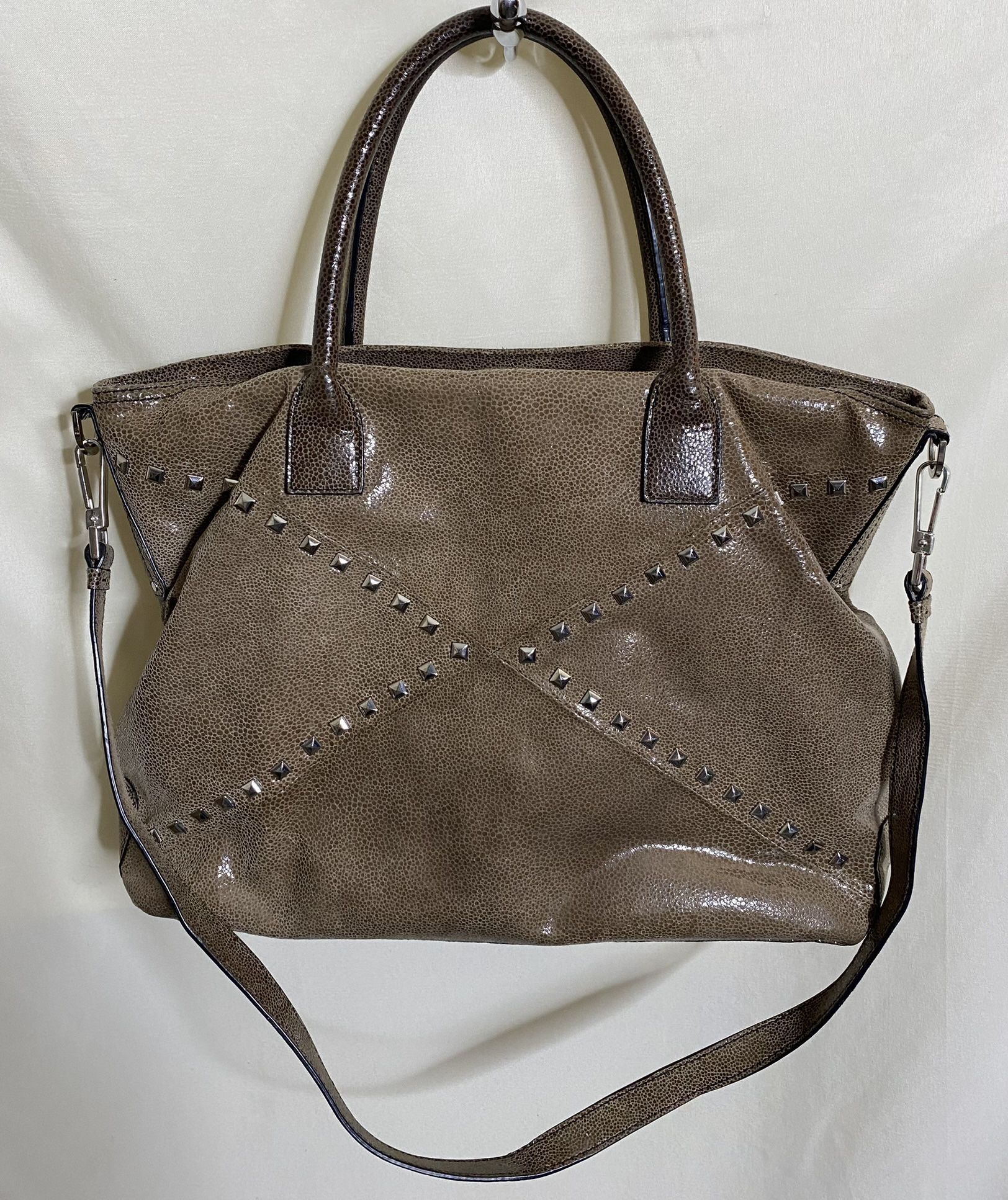 Rare Katherine Kwei New York Studded Leather Two Way Bag
