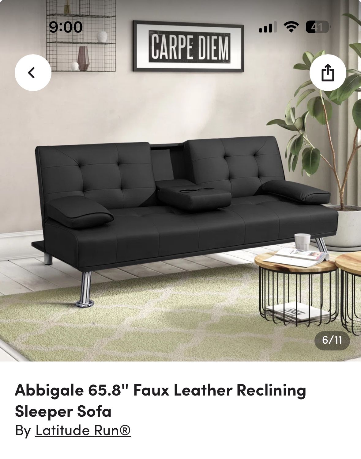 Leather Reclining Sleeper Sofa