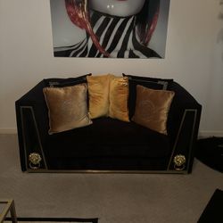 Sofa Loveseat, Barstools Into Additional Chairs