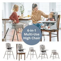 Chicco Stack Hi-Lo 6-in-1 Multi-Use High Chair - Sand