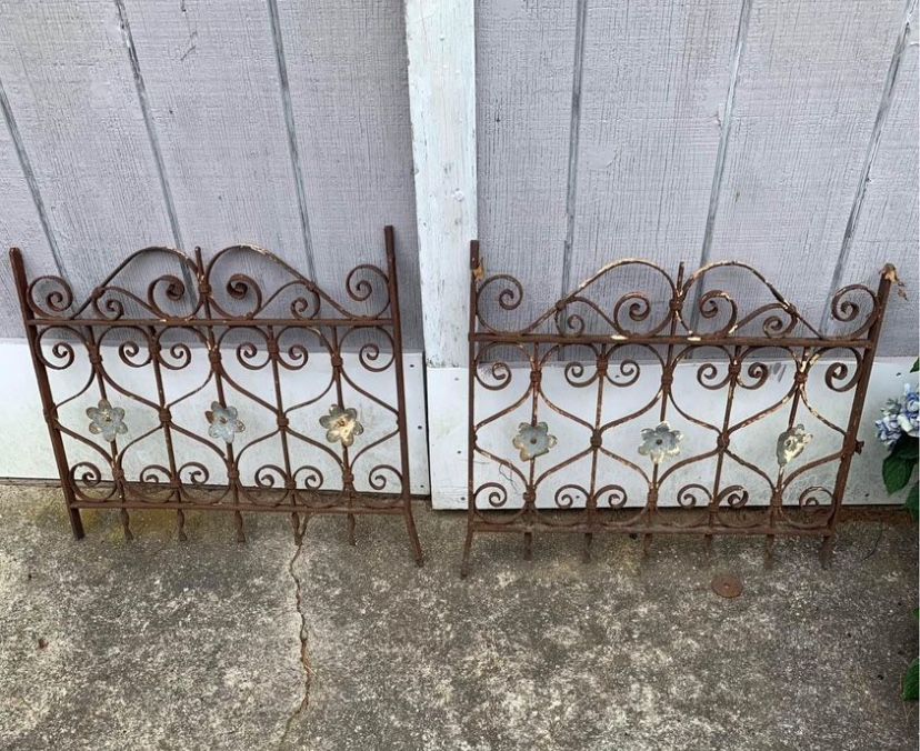 Pair Antique Wrought Iron Window Guards