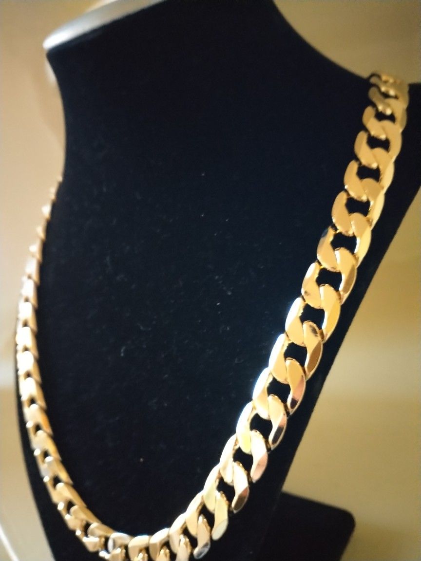 Gold Deep Plated Chain Necklace Jewelry