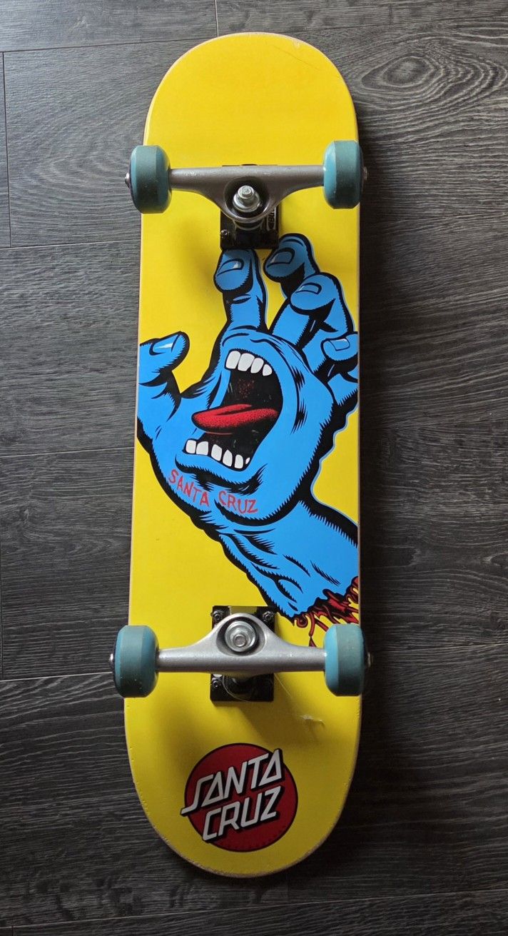 SANTA CRUZ Hand Mini Complete Skateboard, 7.75in x 30.00in