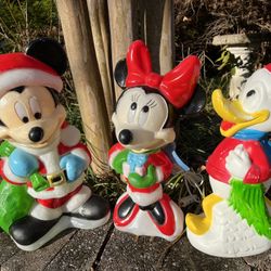 Disney Mickey & Minnie Mouse w/Donald Duck Blow Molds (set)