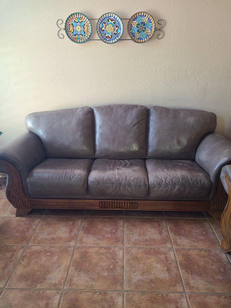 Leather Couch and Loveseat