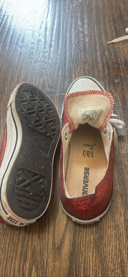 Converse shoes size 9 - sparkly red and star print
