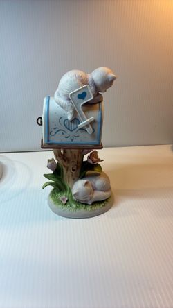 Cat Figurine Memory Taiwan Enesco Musical Vintage 