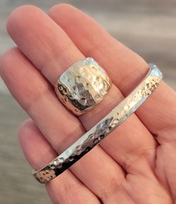 Sterling Silver Bracelet and Ring Set – 925 Silver