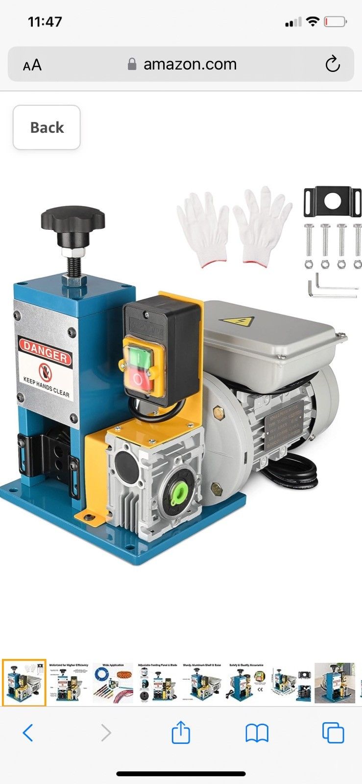 Electric Automatic Wire Stripping Machine Benchtop Powered Cable Stripper Tool 0.12-1" for Scrap Copper Recycling for $160