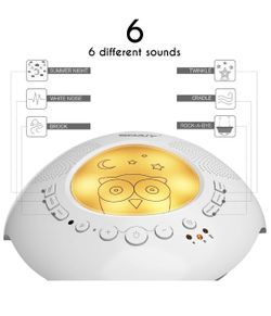 White Noise Sound Machine with Night Lights | 6 Relaxing & Soothing Nature Sounds and Auto-Off Timer | Portable Noise Machine Baby & Kids Sleep Thera
