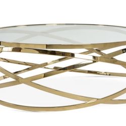 Coffee Table Steel And Glass In Gold
