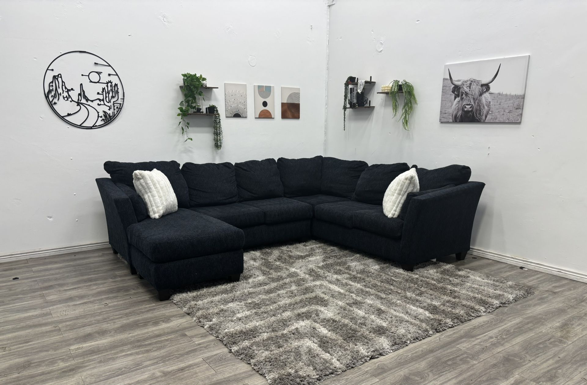 Navy Sectional Couch - Free Delivery