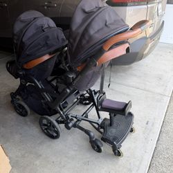 Contour Double Stroller With Third Seat 