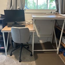 Standing And Sitting Desk And Desk Chair. 