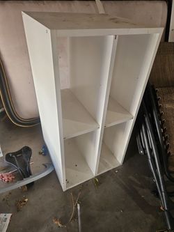 White Wood Cube Shelf Bookcase
