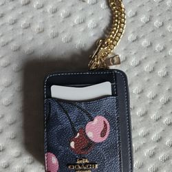 Brand New Coach Cherry Print Coin Purse With Tags