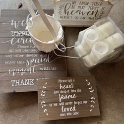 Wedding Signs And Led Candles 
