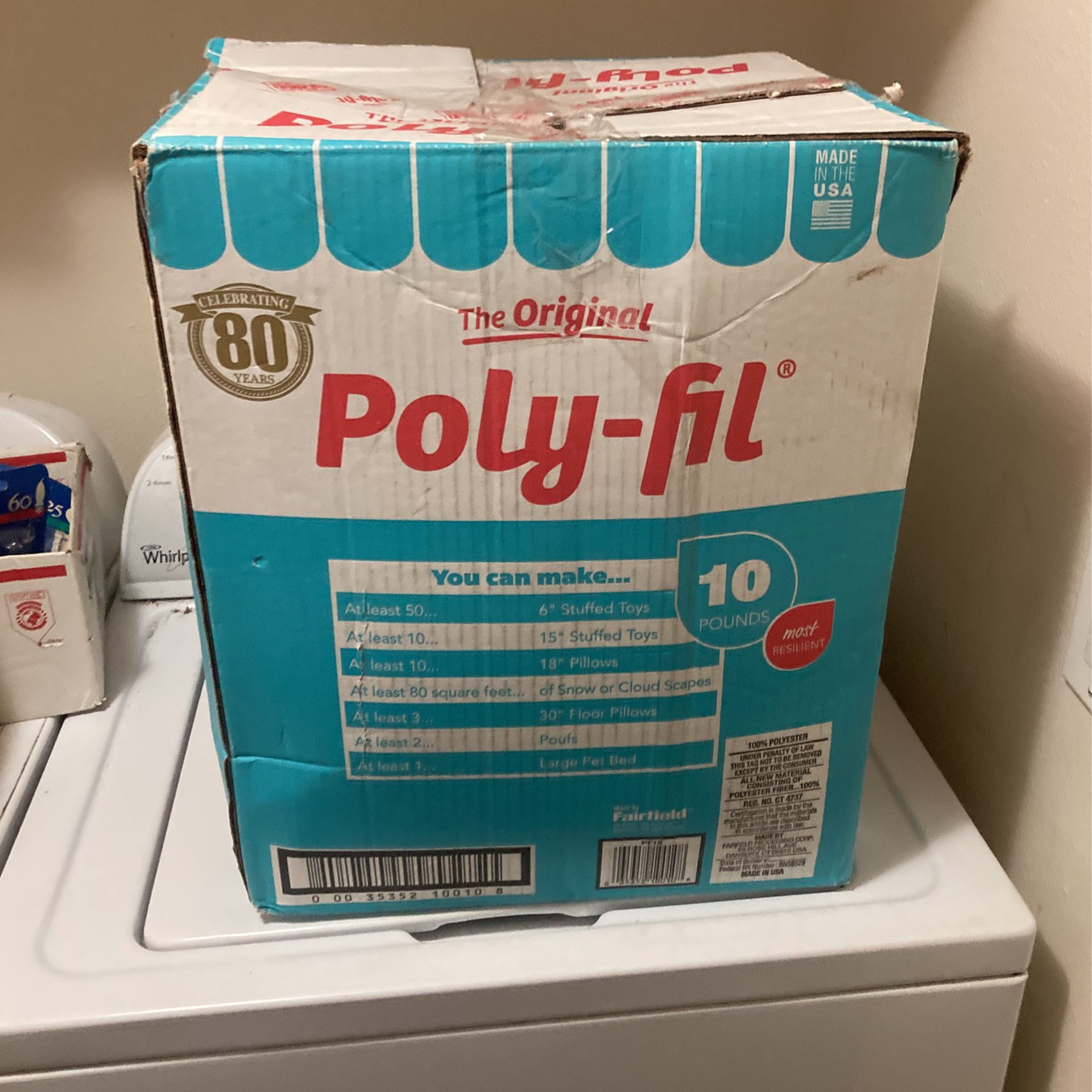 FREE Poly-Fil Premium Polyester Fiber Fill 6 Pounds (Open Box)