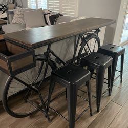 Bicycle Table With 3 Included Stools